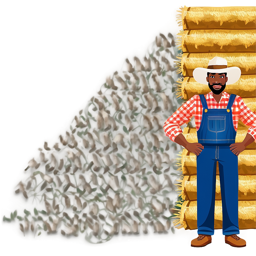 Farmer With Hay Bale Png 59 PNG Image