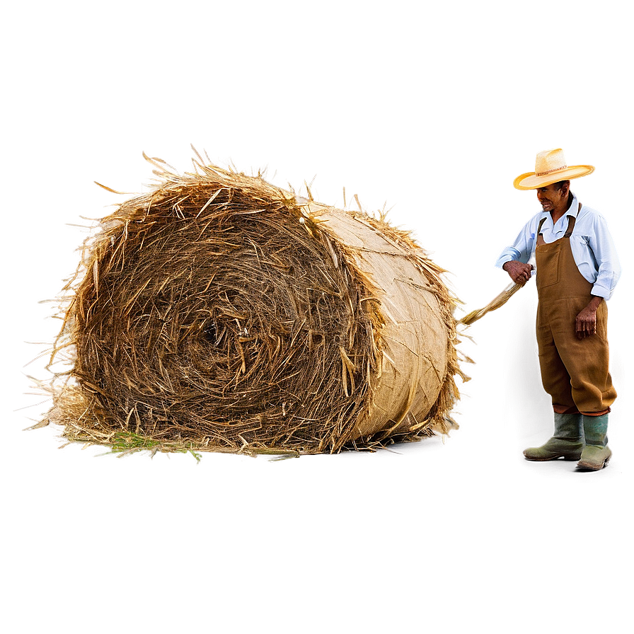 Farmer With Hay Bale Png Rgr1 PNG Image