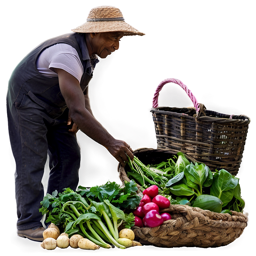 Farmer With Vegetables Png Idq PNG Image