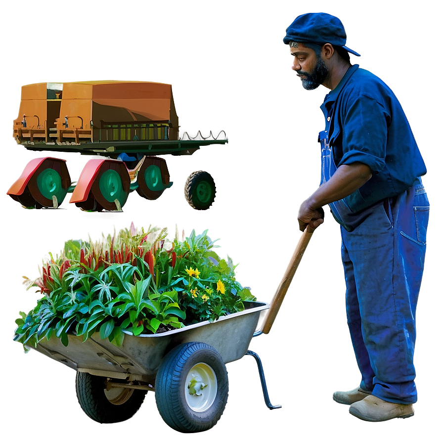 Farmer With Wheelbarrow Png Uoi PNG Image