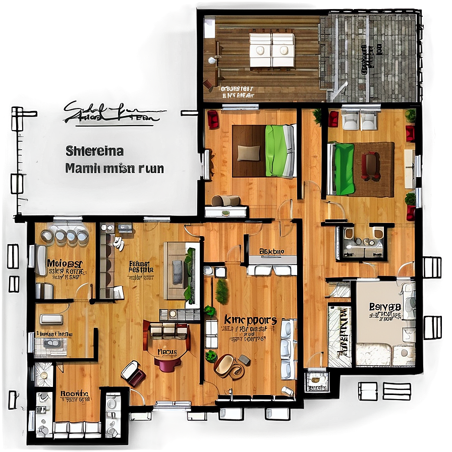 Farmhouse Floor Plan Png Ibh46 PNG Image