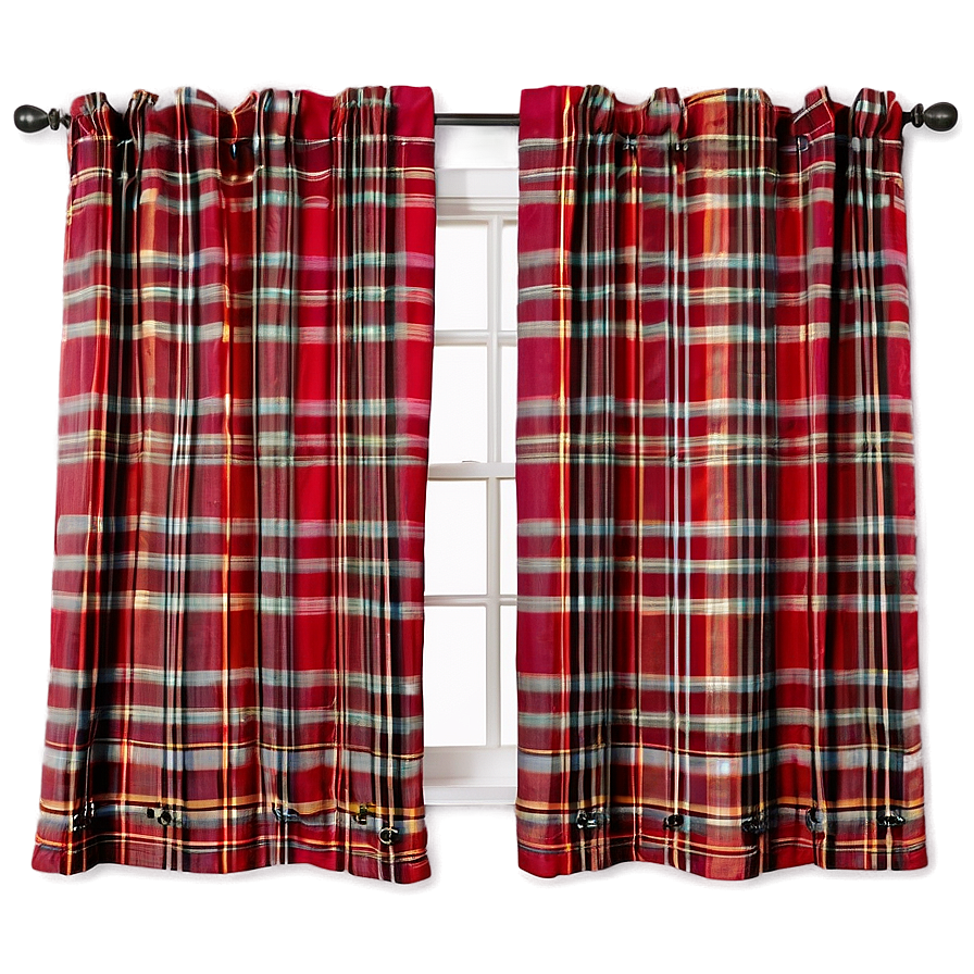 Farmhouse Plaid Curtain Png Ssp PNG Image