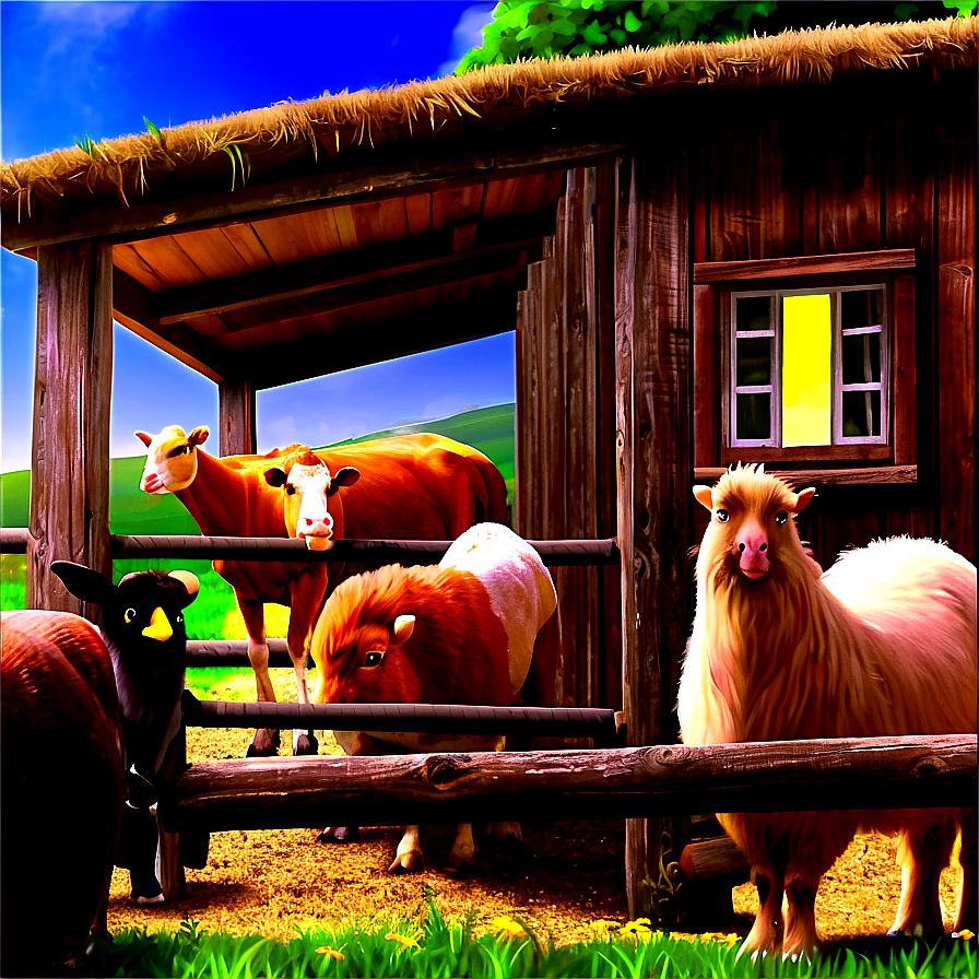 Farmyard With Animals Png 18 PNG Image