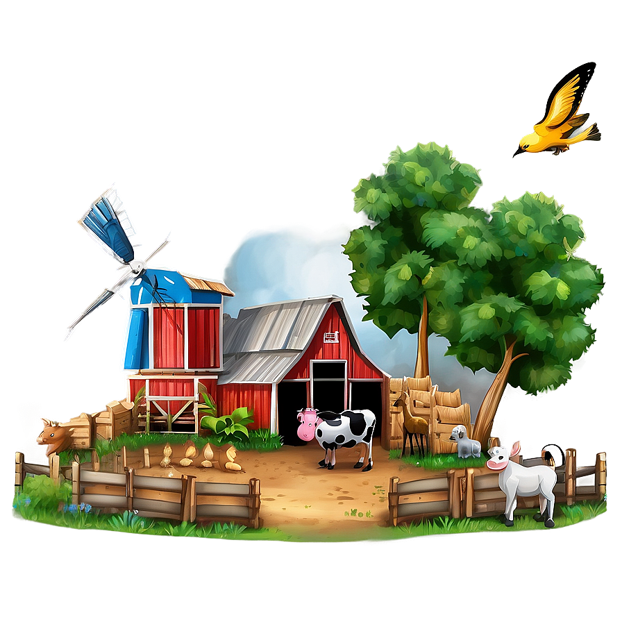 Farmyard With Animals Png 65 PNG Image