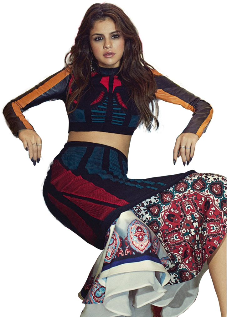 Fashionable Posein Colorful Outfit PNG Image