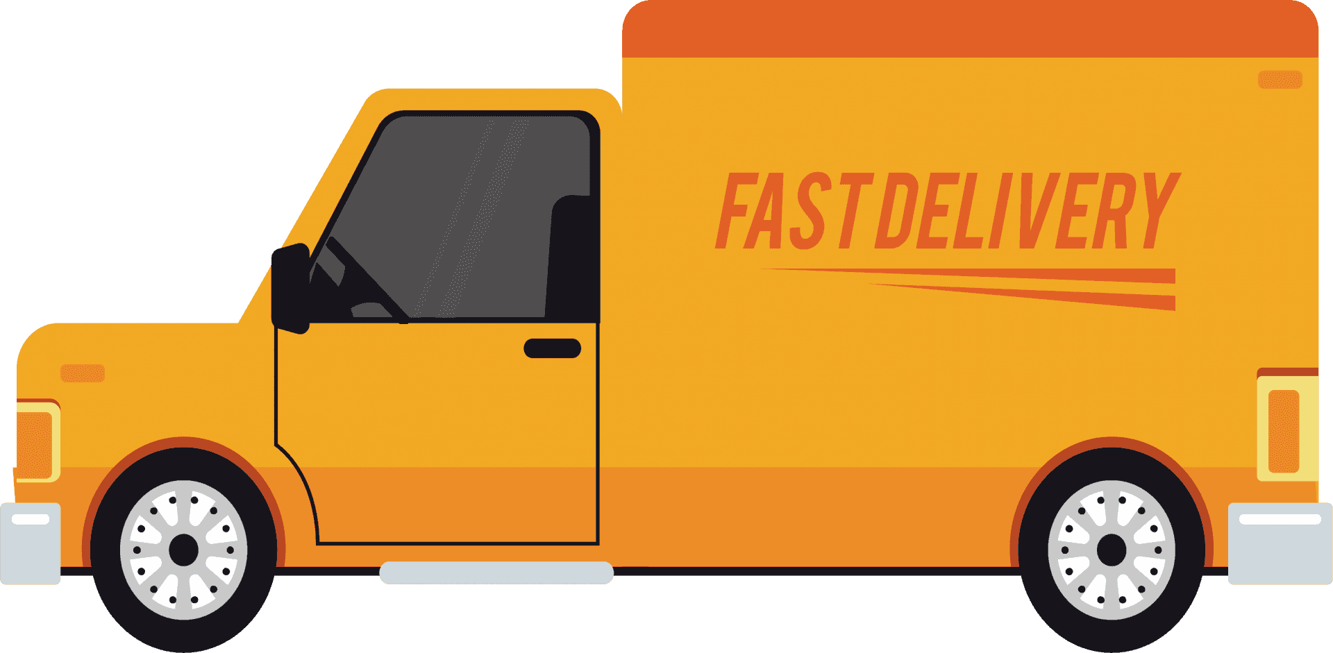 Fast Delivery Van Graphic PNG Image