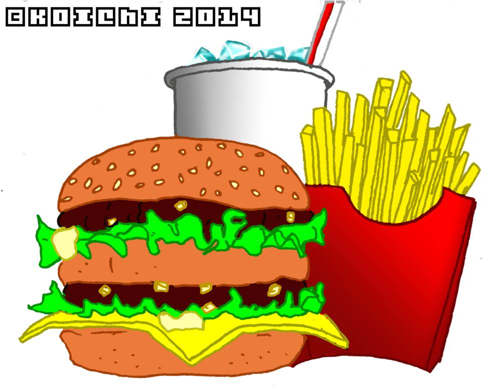 Fast Food Combo Illustration PNG Image