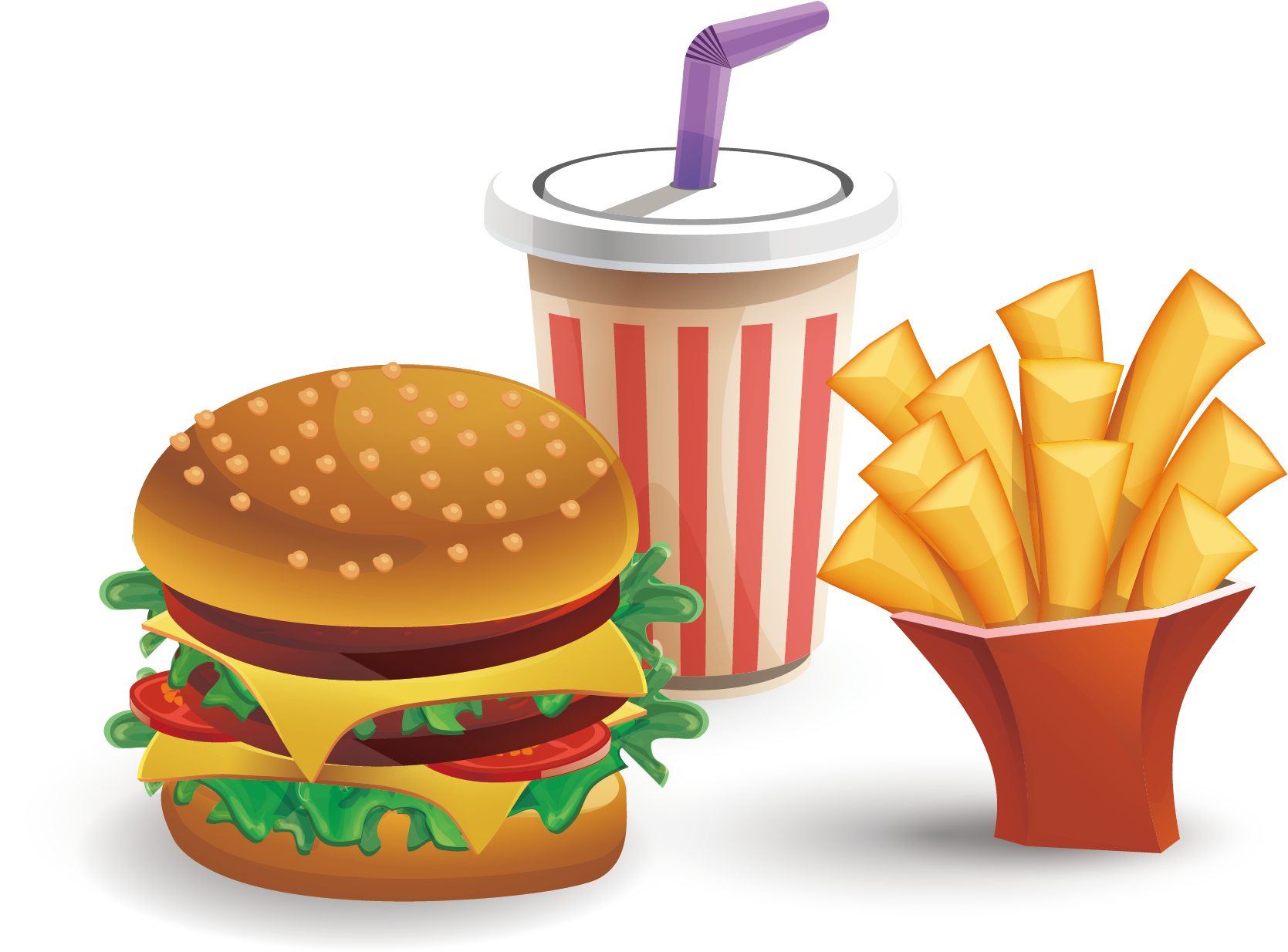 Fast Food Combo Illustration.png PNG Image