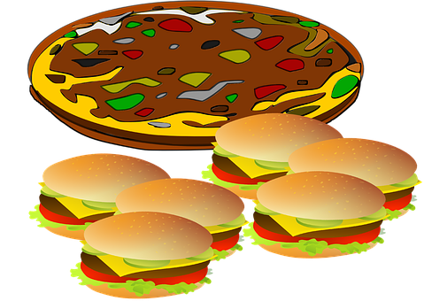 Fast Food Feast Illustration PNG Image