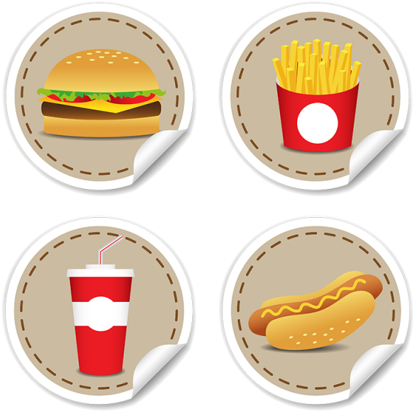 Fast Food Icons Set PNG Image