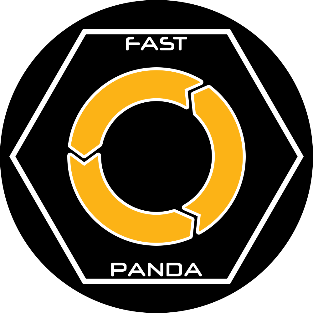 Fast Panda Octagonal Logo PNG Image