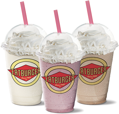 Fatburger Milkshakes Branded Cups PNG Image