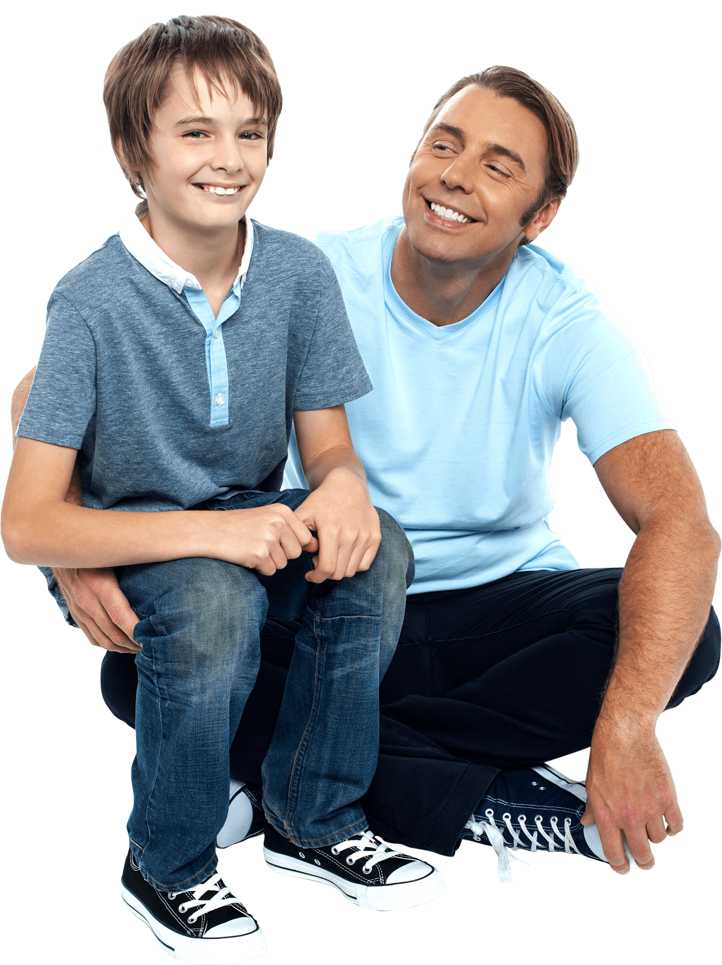 Fatherand Son Smiling Together PNG Image