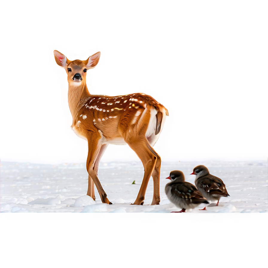 Fawn With Birds Png Vtq PNG Image