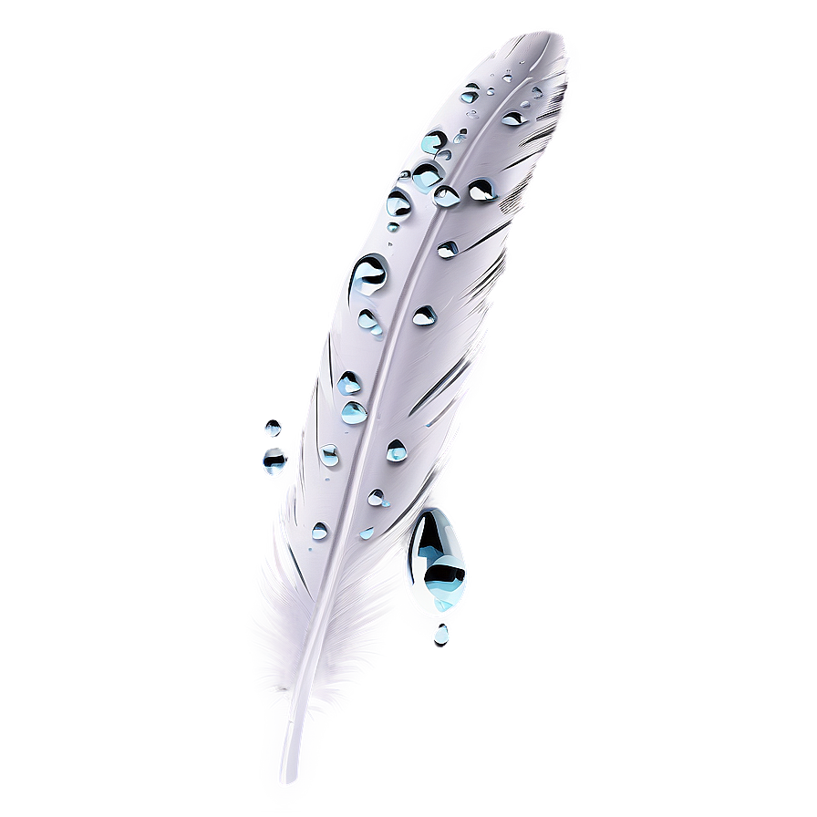 Feather With Dew Drops Png 05042024 PNG Image