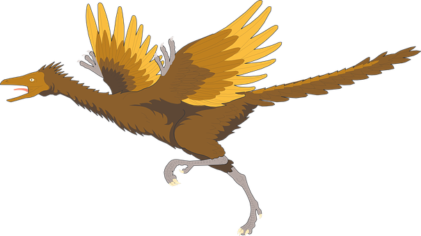 Feathered_ Dinosaur_ Illustration PNG Image