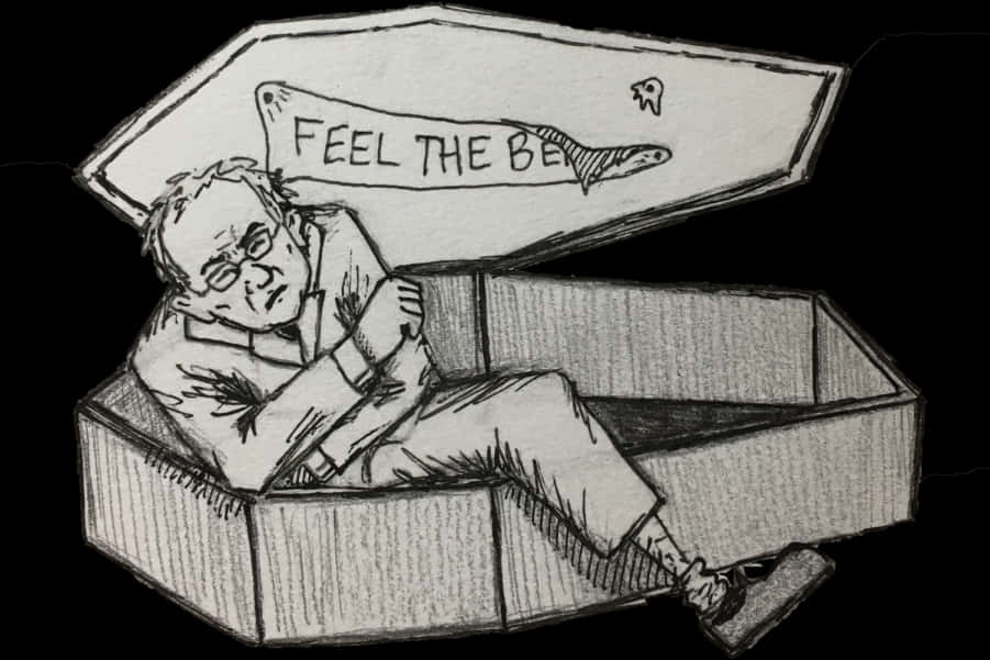 Feelthe Bern Sketch Art PNG Image