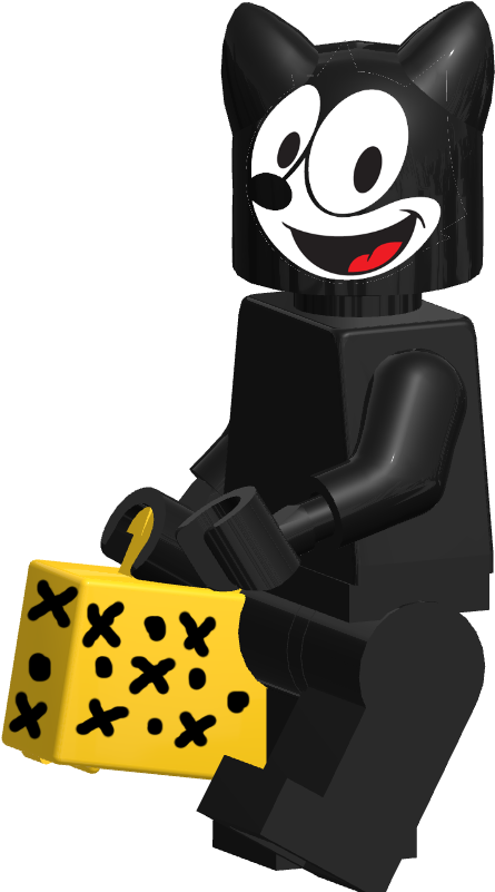 Felix Lego Figurewith Cheese Suitcase PNG Image