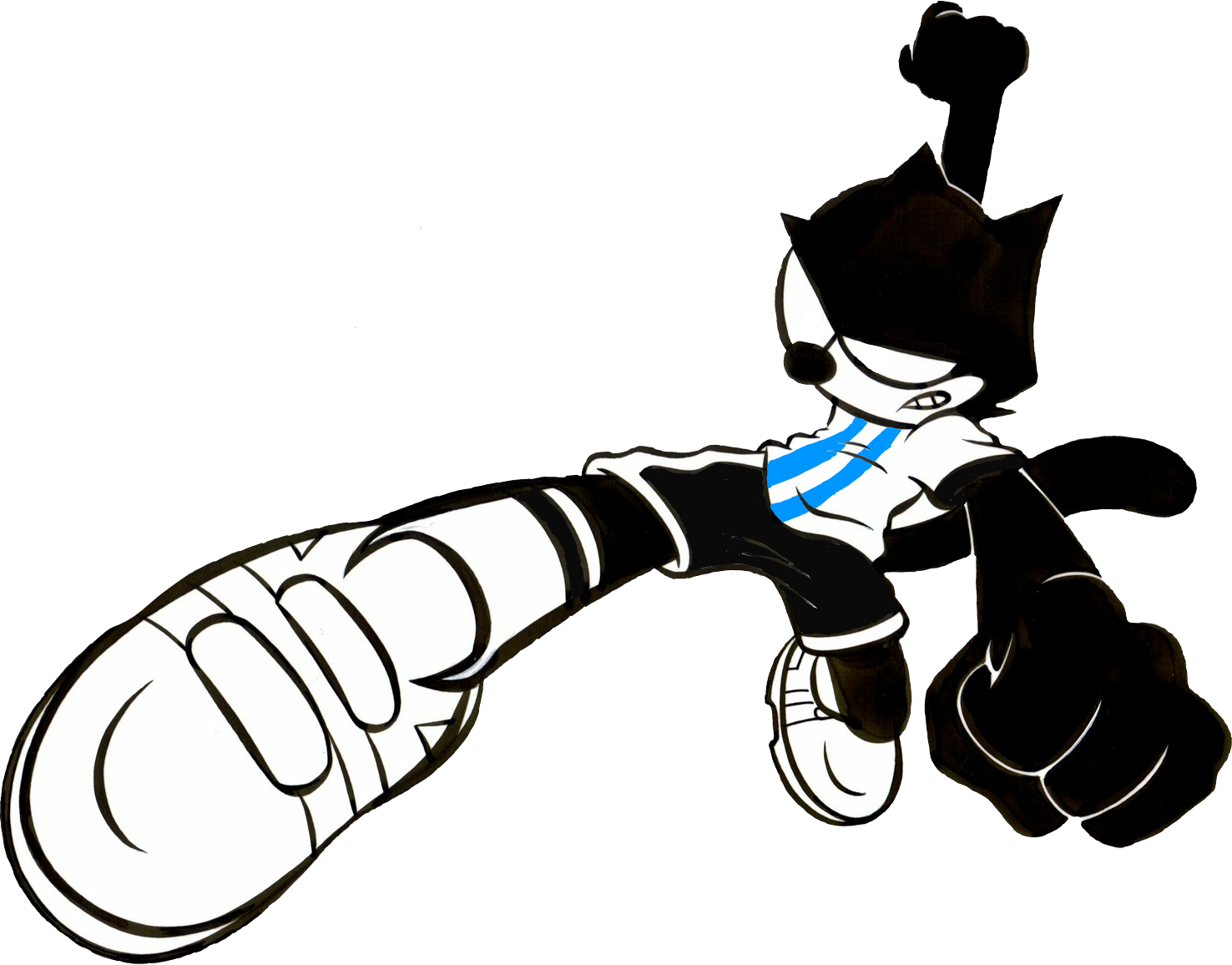 Felixthe Cat Punching PNG Image