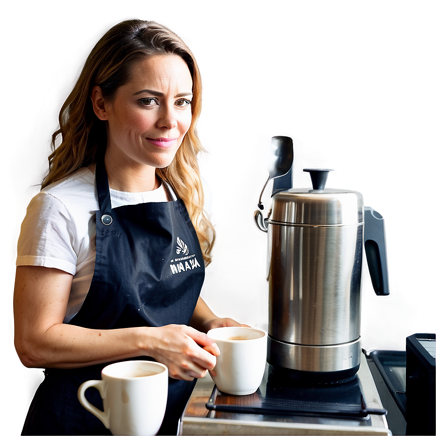 Female Barista Action Png Cpu4 PNG Image