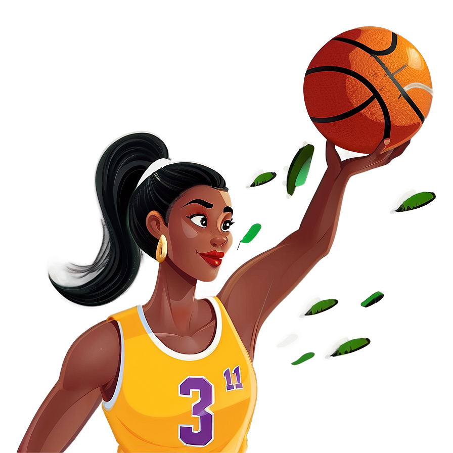 Female Basketball Cartoon Png Blj50 PNG Image