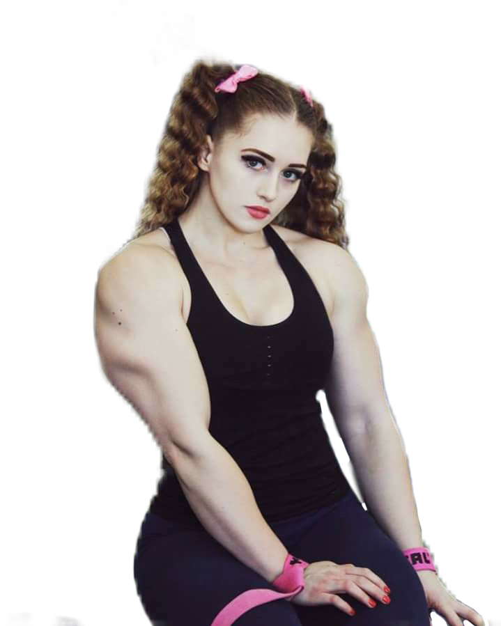 Female Bodybuilderin Workout Gear PNG Image