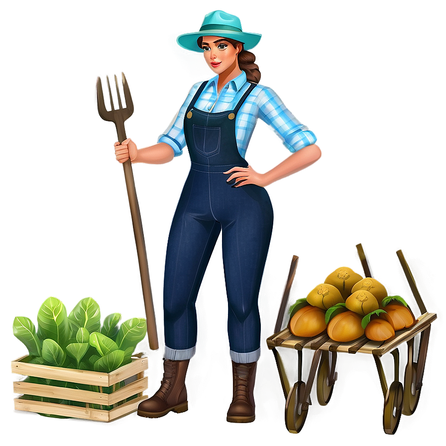 Female Farmer Character Png 05242024 PNG Image