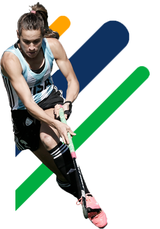 Female Field Hockey Player Action Shot PNG Image