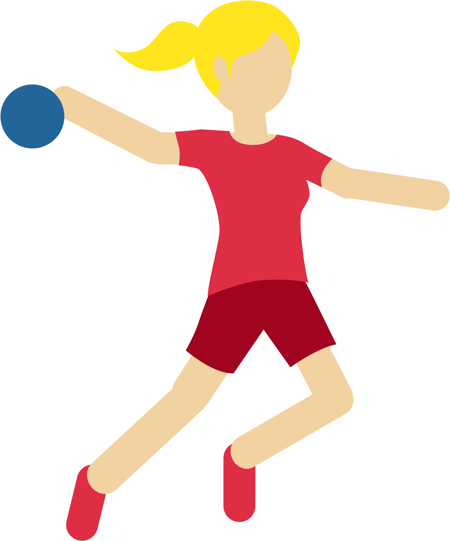 Female Handball Player Vector PNG Image