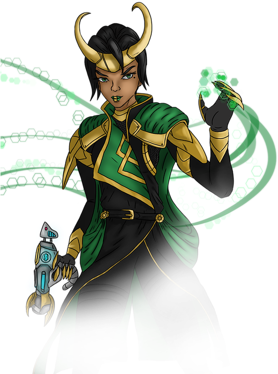 Female Loki Cosmic Powers Illustration PNG Image