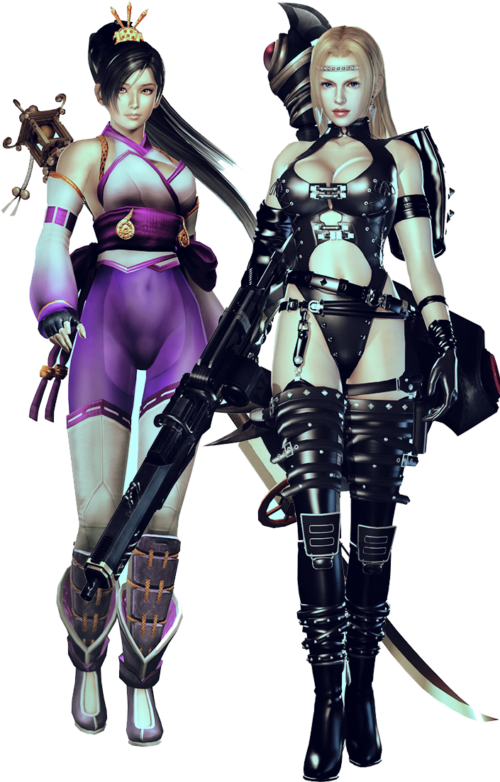 Female Ninja Duo Fantasy Characters PNG Image