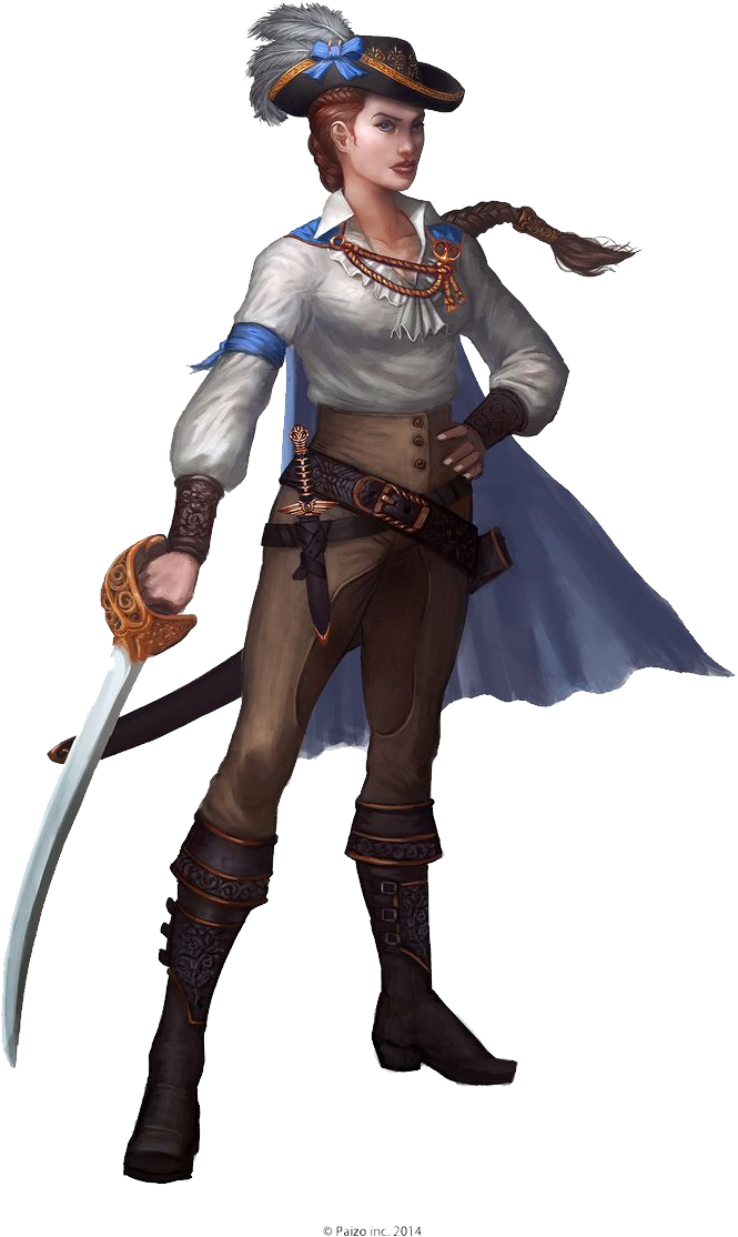 Female Pirate Costume Artwork PNG Image