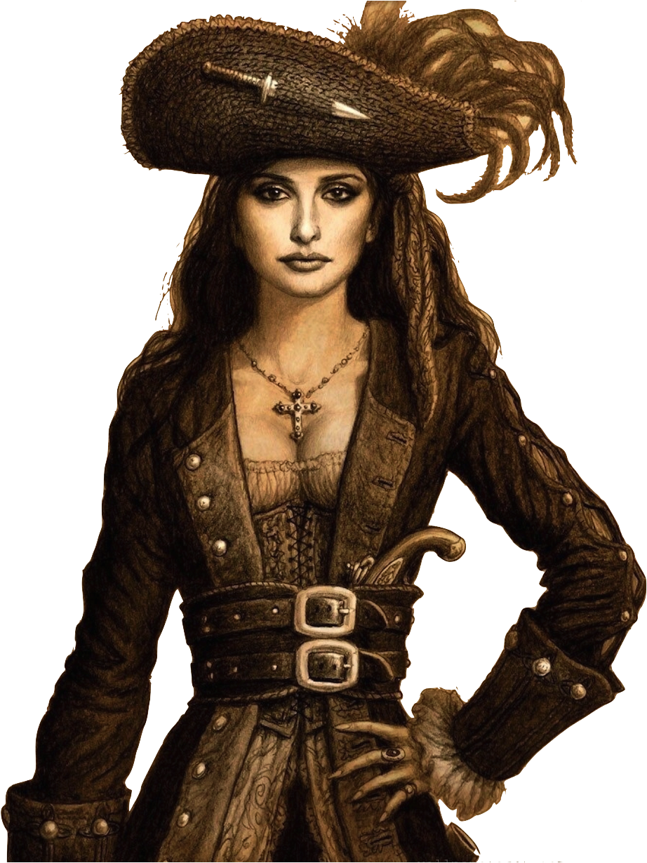 Female Pirate Illustration PNG Image