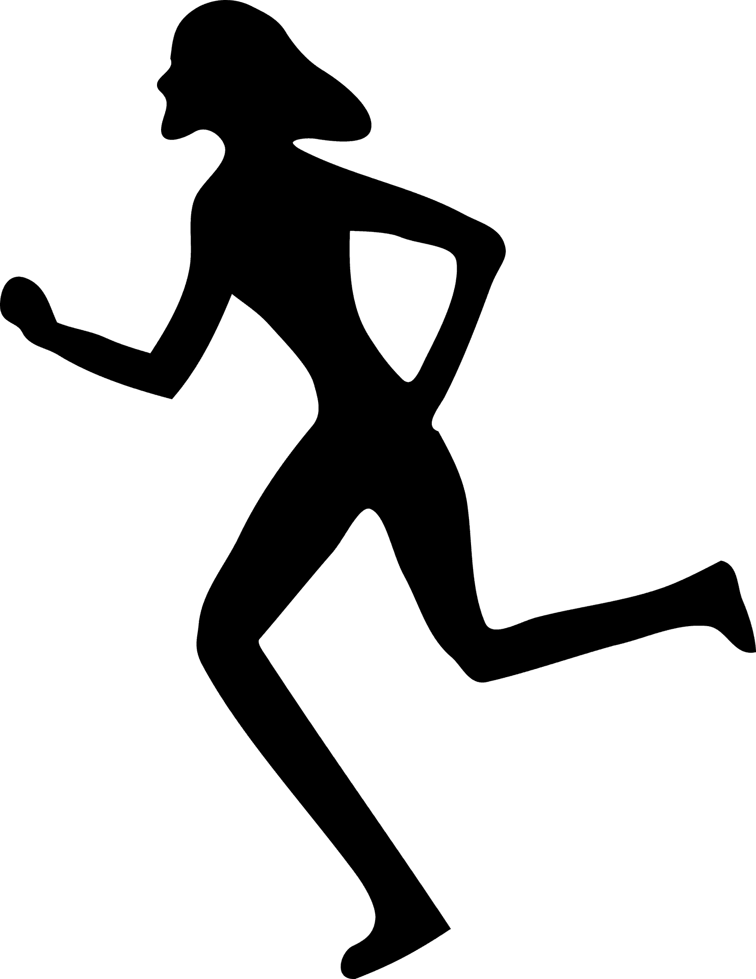 Female Runner Silhouette Graphic PNG Image