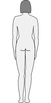 Female Silhouette Rear View PNG Image