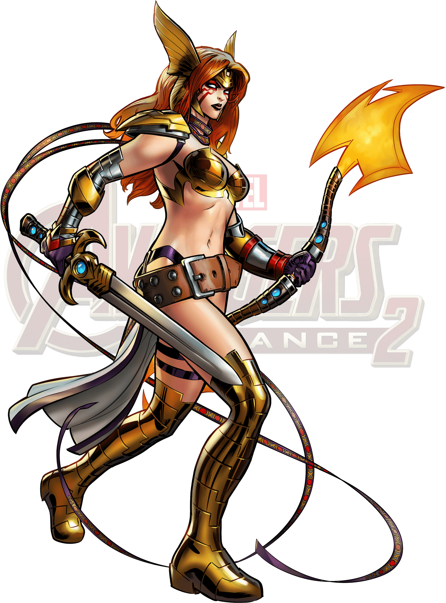 Female Warrior Armedwith Energy Bowand Arrow PNG Image