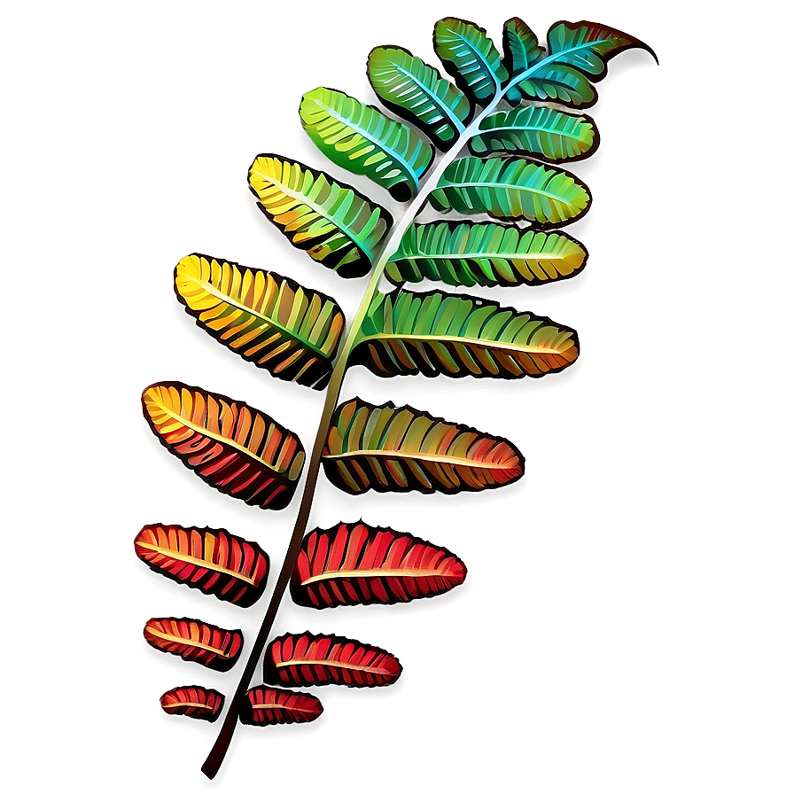 Fern Leaf In Autumn Colors Png 2 PNG Image