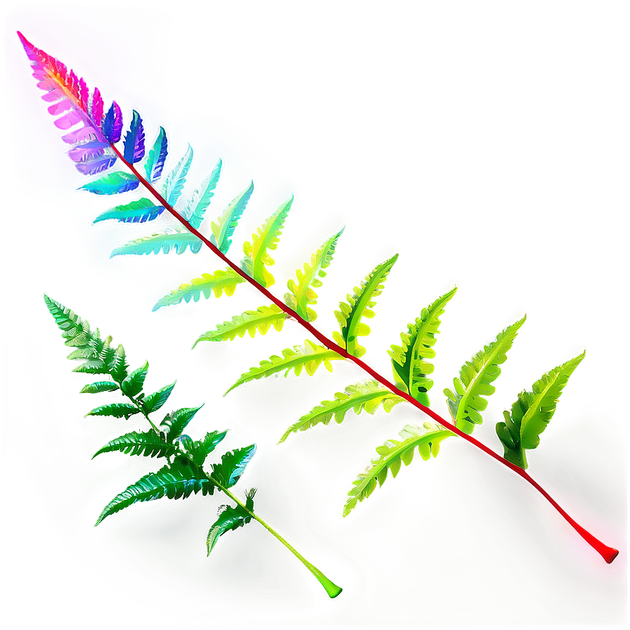 Fern Leaf In Vibrant Colors Png Vsy PNG Image