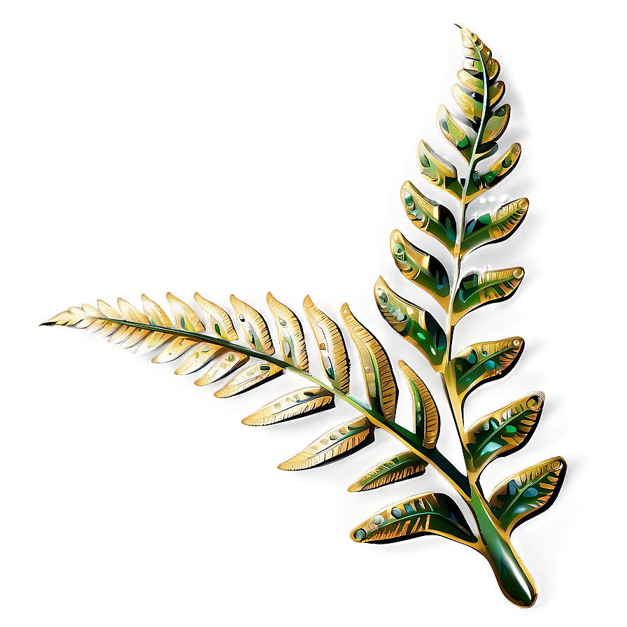 Fern Leaf With Sparkles Png Iqf PNG Image