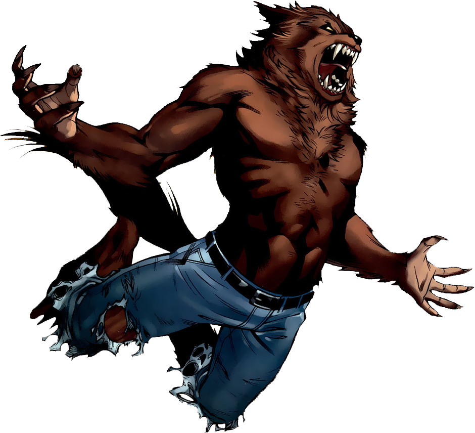 Ferocious Werewolf Artwork PNG Image