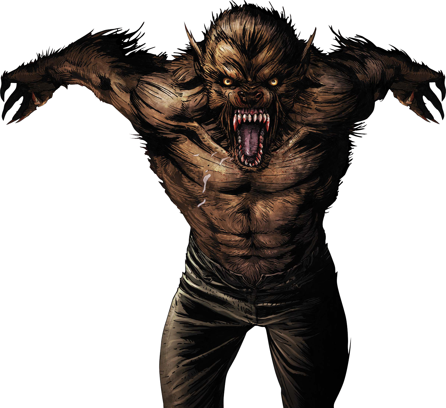 Ferocious Werewolf Artwork PNG Image