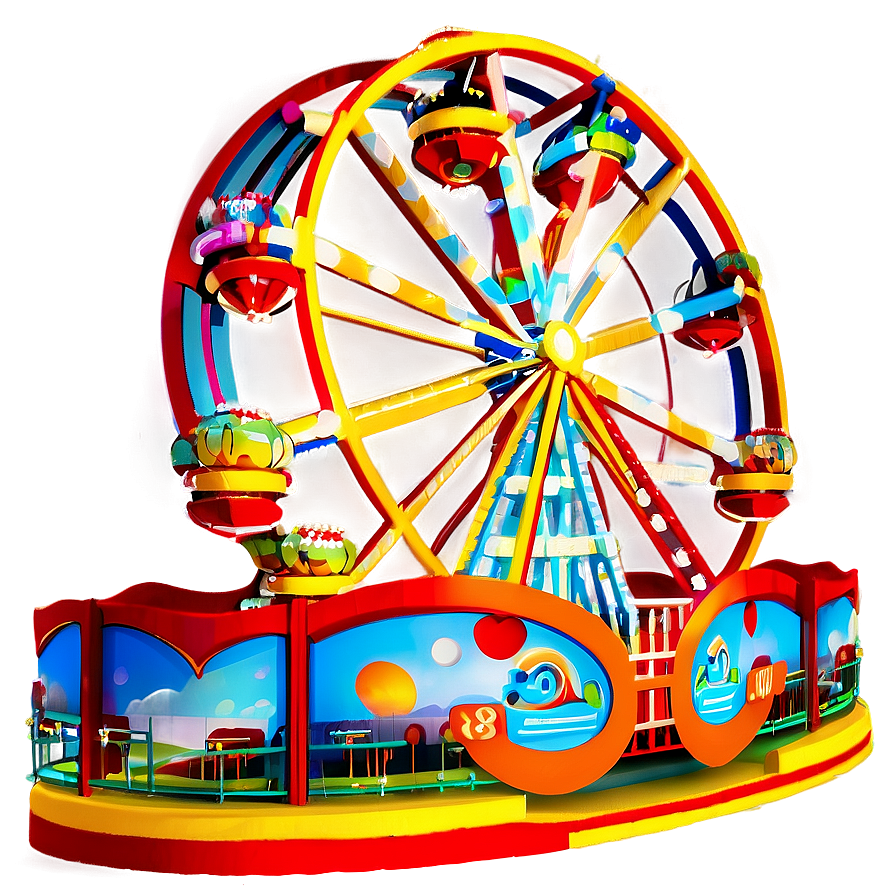 Ferris Wheel In Amusement Park Png Klo48 PNG Image