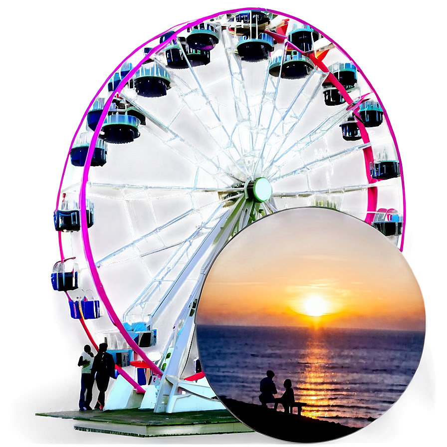 Ferris Wheel Sunset Romance Png 06122024 PNG Image