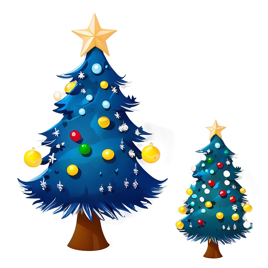 Festal Cute Christmas Tree Cartoon Png Ifm PNG Image