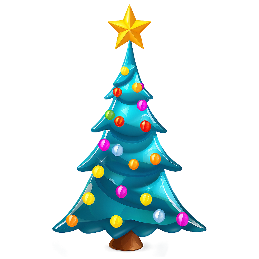 Festal Cute Christmas Tree Cartoon Png Sao PNG Image