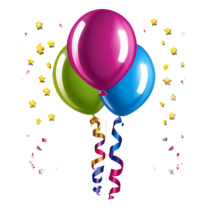 Festive Birthday Balloon Png Sef17 PNG Image