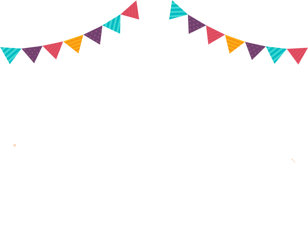 Festive Birthday Bunting Background PNG Image