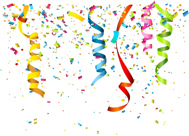 Festive Birthday Confettiand Streamers PNG Image