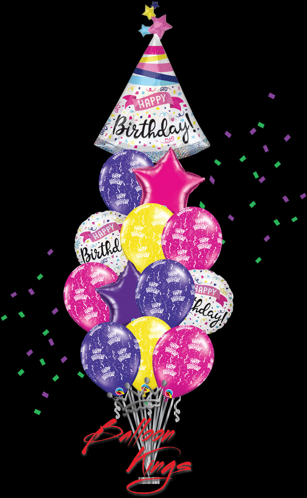 Festive Birthday Hatand Balloons PNG Image