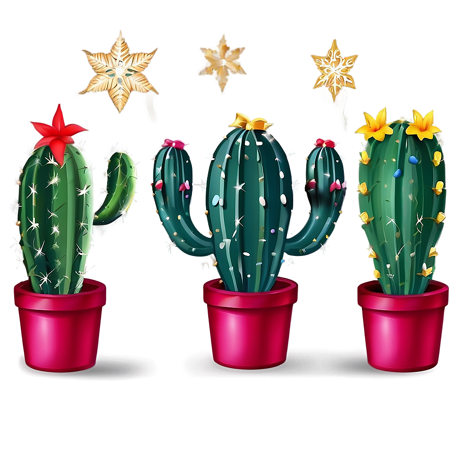 Festive Cactus Decoration Png 67 PNG Image